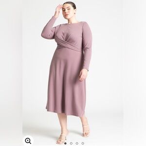 Eloquii Black Long Sleeve Midi Dress